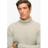 Superdry - Merchant Rib Roll Neck - Trui - Oatmeal Beige