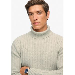 Superdry - Merchant Rib Roll Neck - Trui - Oatmeal Beige