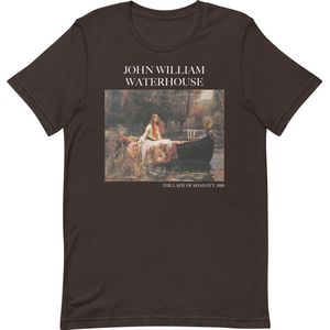 John William Waterhouse 'De Vrouw van Shalott' (""The Lady of Shalott"") Beroemd Schilderij T-Shirt | Unisex Klassiek Kunst T-shirt | Bruin | XL