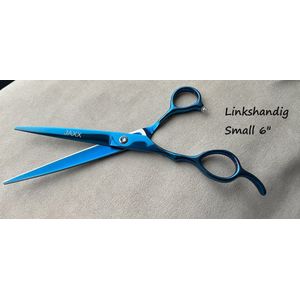 JAXX-schaar-hondenschaar-linkshandig-6 inch-ergonomisch-professionele- Blue-blauw-honden trimset-trimschaar voor honden-schaar- labradoodle-japans staal-hoogwaardige-kwaliteit