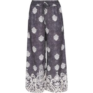 usha - FESTIVAL - Broek - Grijs/Wit - Wide Leg - High Waist