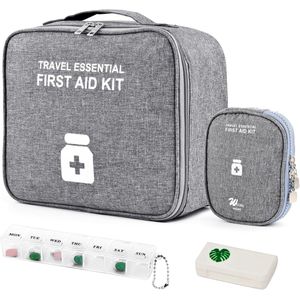 Lege EHBO-kit, 2 stuks waterdichte medische tas, draagbare medicijntas, medicijnopbergtas voor noodsituaties thuis, auto, wandelen