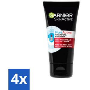 Garnier - Pure Active - Peel-Off Masker - Charcoal - 50 ml - Voordeelverpakking - 4 stuks