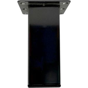 Stalen meubelpoot black chrome rechthoek 5 bij 5 cm en hoogte 13 cm (5 x 5 cm) - Set van 4 stuks