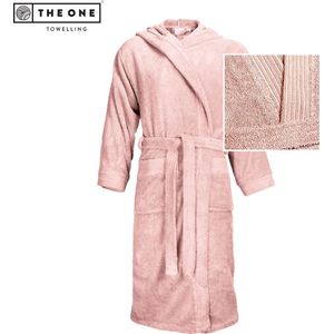 The One - Towelling Badjas - Zalmroze - Zachte Kamerjas met Capuchon - Vocht Absorberend - 100% Gekamd Badstofkatoen