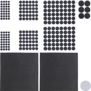 Relaxdays vloerbeschermers - set van 240 - anti kras vilt - plakvilt - zelfklevend - zwart