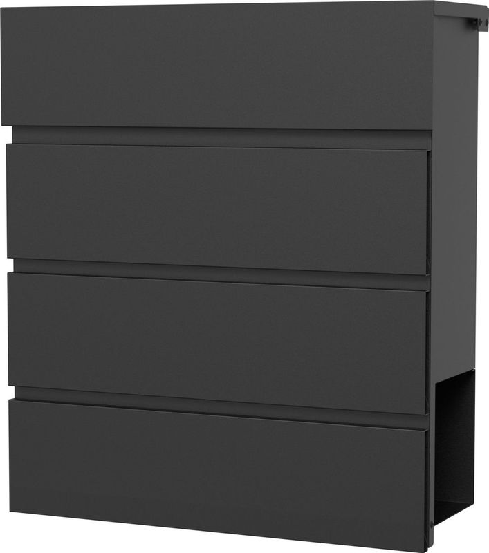 Practo Garden - Marseille - Wandbrievenbus - Zwart - Met Krantenhouder