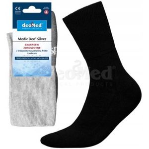 DeoMed Medic DS Zilver Sokken Terry Zwart 35-37