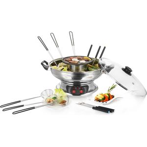 Emerio HPS-121313 -  Fondue SET - 6 Persoons - Inhoud 4L - Temperatuur Instelbaar - Roestvrijstaal