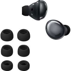 kwmobile 6x cover voor in-ear oortjes geschikt voor Samsung Galaxy Buds Pro - Vervangende oordopjes van siliconen in zwart - 3 maten