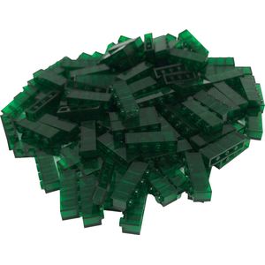 100 Bouwstenen 1x4 | Transparant Groen | Compatibel met Lego Classic | Keuze uit vele kleuren | SmallBricks