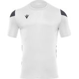 Macron Polis Shirt Korte Mouw Kinderen - Wit / Antraciet | Maat: 7-8 Y