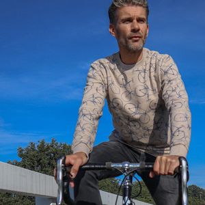 Sweater Le Patron, Zandkleur, Sweat a Bicyclette - Maat S