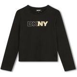 Dkny D62037 T-shirt Met Lange Mouwen Zwart 10 Years Meisjes