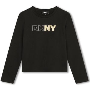 Dkny D62037 T-shirt Met Lange Mouwen Zwart 10 Years Meisjes