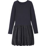 Jonen - Bi-materiaal Jurk - Meisjes - Ronde Halslijn - Lange Mouwen - Iriserende Stof