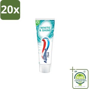 20 x Aquafresh White & Shine - Whitening Tandpasta - 75 ml - Grootverpakking - Tandpasta - Whitening - Glans - Vlekken - Tanden Bleken
