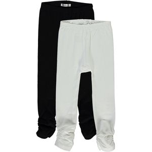 Dirkje Meisjes Leggings (2stuks) Zwart en Wit - Maat 104