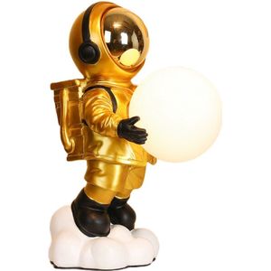 Cozella® - Astronaut Lamp USB - Bureaulamp - Tafellamp - Nachtlamp - Decoratieve Lamp - Nachtlampje - Leeslamp - Goud - Groot