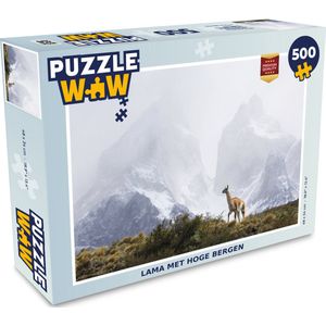 Puzzel Lama - Sneeuw - Bergen - Legpuzzel - Puzzel 500 stukjes