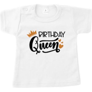 Shirt -Birthday Queen - Maat 68 - Verjaardag
