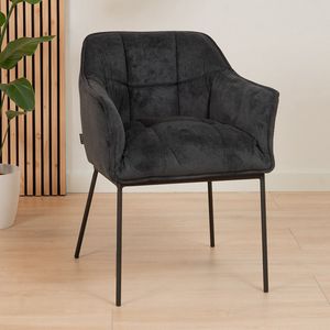 Bronx71® Scandinavische eetkamerstoel Jens zwart