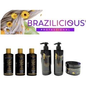 BraziliCious Honey Therapy 100 ml + Onderhouds shampoo 250 ml & Conditioner 250 ml & Masqu 250 ml