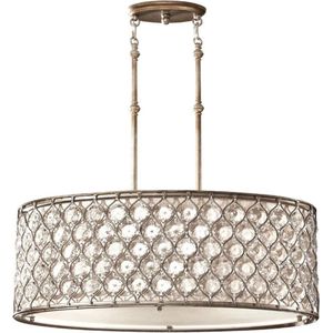 Landelijke Hanglamp - Steady Lighting - Glas - Landelijk - E27 - L: 41.3cm - Voor Binnen - Woonkamer - Eetkamer - Zilver