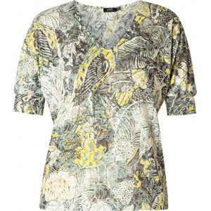 YESTA Hui Jersey Shirt - Dark Pine Green/Mult - maat 2(50)