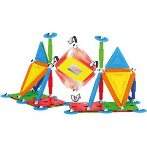 Supermag - Magnetisch speelgoed - 85 stuks - Open einde speelgoed - Magnetic toys - Constructiespeelgoed - Multicolor