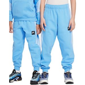 Nike - Air - Sportbroek - Blauw - 100% Katoen, Zachte Fleece, Elastische Tailleband