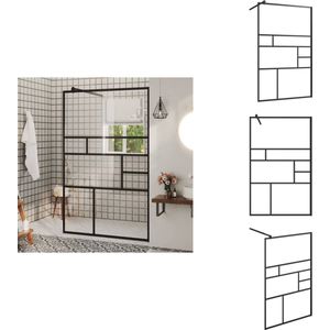vidaXL Douchescherm - Doucheschermen - Inloopdouchescherm - Inloopdoucheschermen - Inloopdouchewand 100x195 cm ESG-glas transparant en zwart