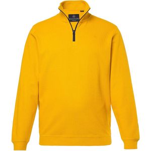 Boston Park Boston Park - Heren - Boston Park troyer piqué kraag met rits tot 84/86 - Currygeel - Maat 52+