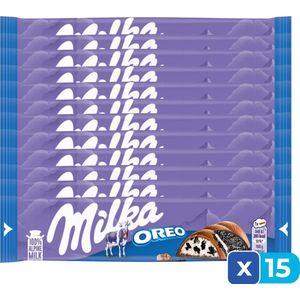Milka Oreo Bar - 15 Stuks - Candybar - Reep - Chocolade - Voordeelverpakking