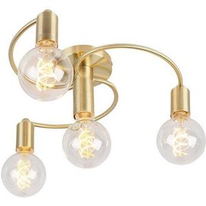 QAZQA facil - Art Deco Plafondlamp - 4 lichts - Ø 450 mm - Goud/messing - Woonkamer | Slaapkamer | Keuken