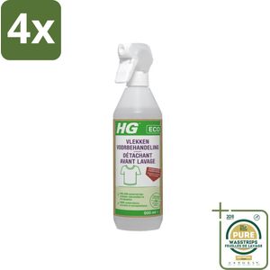 HG ECO - Vlekken Voorbehandeling - Duurzame Vlekkenverwijderaar - 500 ml - Voordeelverpakking - 4 stuks - Vlekken voorbehandeling - Milieuvriendelijk