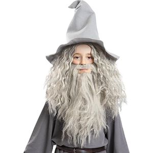 FUNIDELIA Gandalf pruik met baard voor jongens - Lord of the Rings