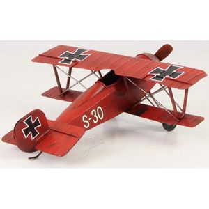 MadDeco - Dubbeldekker ""Red Baron"" blikken vliegtuig WWI blik