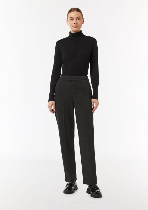 comma - Hose - Jersey Broek - Met Steekzakken - Slanke Pasvorm