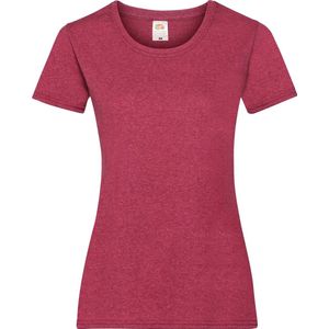 Fruit Of The Loom Dames / Vrouwen Damens-Fit Valueweight T-shirt met korte mouwen (Vintage Heather Rood)