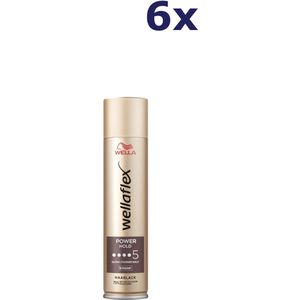 6x Wellaflex haarlak nr. 5 Glans Ultra Sterk 250 ml