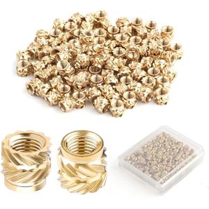 3D-Afdrukken Messing Moeren M3x4x5mm - Schroefdraadinzetstukken voor 3D-Printer Onderdelen - Set van 100stuks