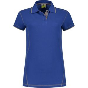 Lemon & Soda polo voor dames in de kleur royal blue in de maat XL met contrast details