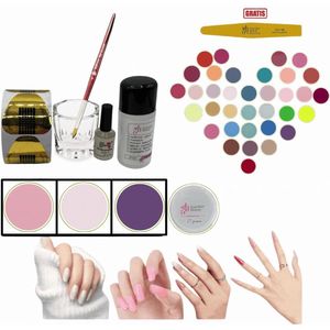 Guardian Beauty Acrylpoeder Set - 3 Kleuren - 27g - Flamingo Roze, Transparant en Purpureaus - Met Accessoires
