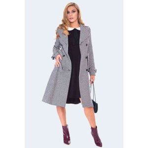 Voodoo Vixen - Houndstooth Trench Jas - XL - Multicolours
