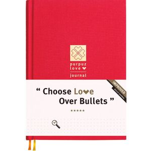 Purpuz Bullet Journal - Notitieboek A5 - Notebook - Luxe Hardcover - 140gms - Love Journal - Red Cross Red - in 11 Extra Kleuren