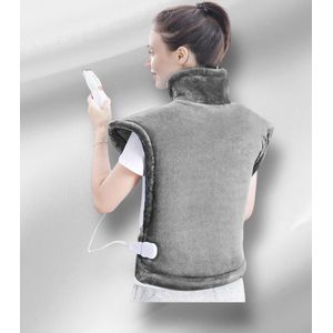 Verwarmingskussen voor rug, schouder, nek 60 x 85 cm met 4 temperatuurniveaus, elektrisch warmtekussen met automatische uitschakeling en bescherming tegen oververhitting