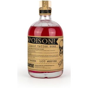 Unistar Poison Liquid Tattoo Soap - 500ml | Green Tattoo Soap | Milde Professionele Groene Tatoeage Zeep | Verzorgd, Reinigt, Kalmeert & Hersteld Tattoo Wond | Reiniging | Nazorg | Aftercare | Tattoocare | Verzorging | PMU, Permanente Make-Up