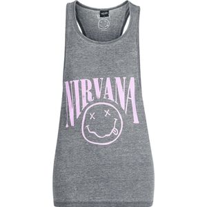 Nirvana Curved Logo Dames Top - gemêleerd donkergrijs - XS