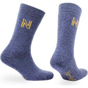 Norfolk - Wandelsokken - Merino wol en Bamboe Mix - Thermische Zacht en Warme Outdoorsokken - Merino wol sokken - Thermosokken - Sokken Dames - Sokken Heren - Wollen Sokken - Blauw - Maat 35-38 - Gabby